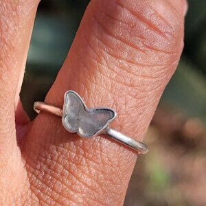 🦋 Gorgeous 925 sterling silver labradorite butterfly ring size 7.75 🦋